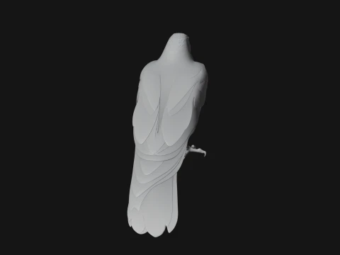 Perched Raven Bird Statue Design 1 - 3D Print Model 3D Print Model