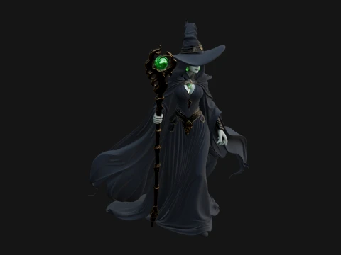 Witch Hat Sorcerer Statue Design 30 - 3D Print Model 3D Print Model