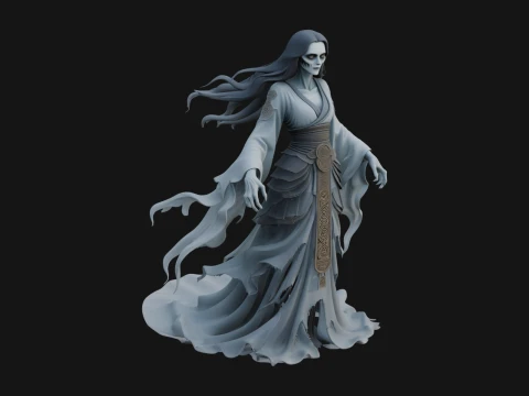 Floating Ghost Statue Design 8 - 3D Print Model 3D Print Model