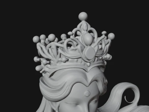 Crowned Mermaid Statue Design 4 - 3D Print Model 3D Print Model