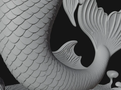 Crowned Mermaid Statue Design 4 - 3D Print Model 3D Print Model