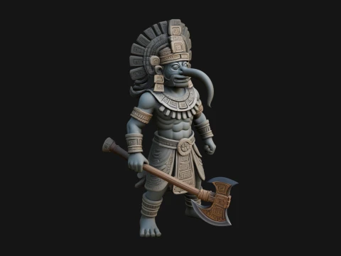 Aztec Feathered Noble Statue Design 20 - 3D Print Model 3D Print Model