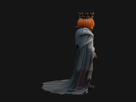 Enthroned Pumpkin Lord Statue Design 5 - 3D Print Model 3D Print Model