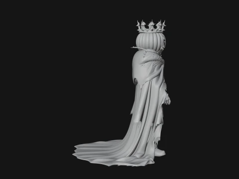 Enthroned Pumpkin Lord Statue Design 5 - 3D Print Model 3D Print Model