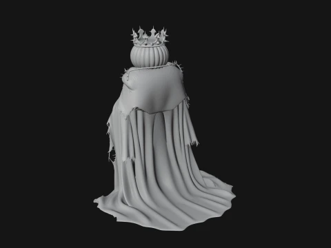 Enthroned Pumpkin Lord Statue Design 5 - 3D Print Model 3D Print Model