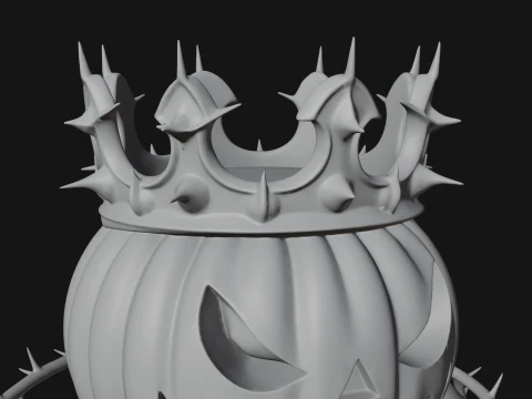 Enthroned Pumpkin Lord Statue Design 5 - 3D Print Model 3D Print Model