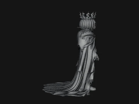 Enthroned Pumpkin Lord Statue Design 5 - 3D Print Model 3D Print Model