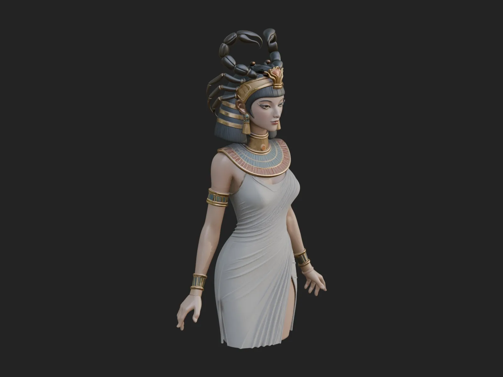 Egyptian Queen Statue Design 10 - 3D Print Model 3D Print Model .c4d .max .obj .3ds .fbx .stl .blend 