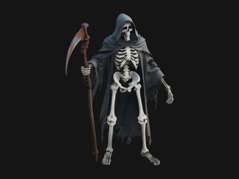 Hooded Skeleton Reaper Statue Design 36 - 3D Print Model 3D Print Model