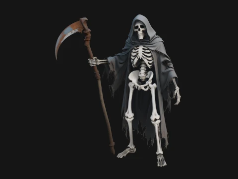 Hooded Skeleton Reaper Statue Design 36 - 3D Print Model 3D Print Model