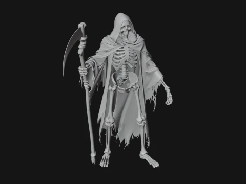 Hooded Skeleton Reaper Statue Design 36 - 3D Print Model 3D Print Model