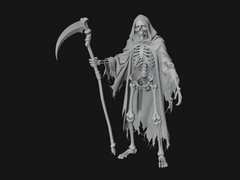 Hooded Skeleton Reaper Statue Design 36 - 3D Print Model 3D Print Model