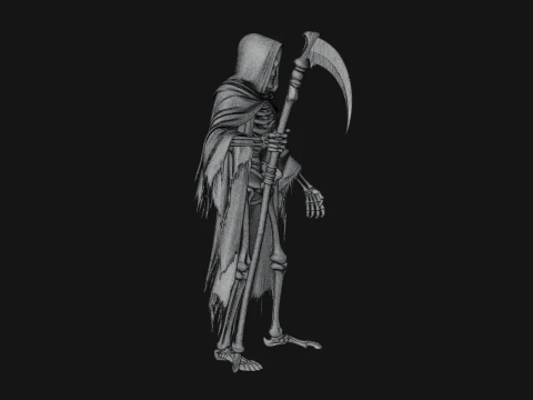 Hooded Skeleton Reaper Statue Design 36 - 3D Print Model 3D Print Model