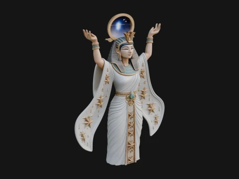 Star Disc Egyptian Goddess Statue Design 7 - 3D Print Model 3D Print Model