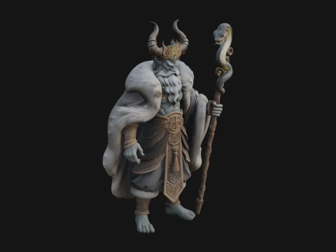 Horned Demon Mage Statue Design 8 - 3D Print Model 3D Print Model