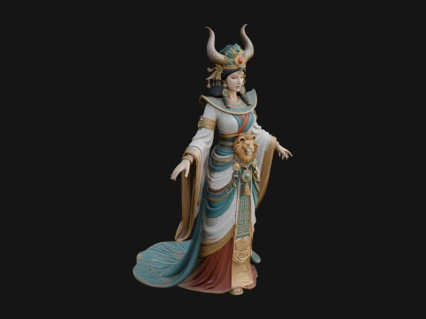 Crescent Crown Priestess Statue Design 10 - 3D Print Model 3D Print Model
