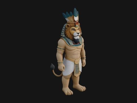Lion Headed Egyptian God Statue Design 8 - 3D Print Model 3D Print Model