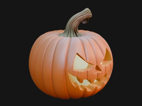 Carved Pumpkin Lantern Statue Design 13 - 3D Print Model 3D Принт Модель