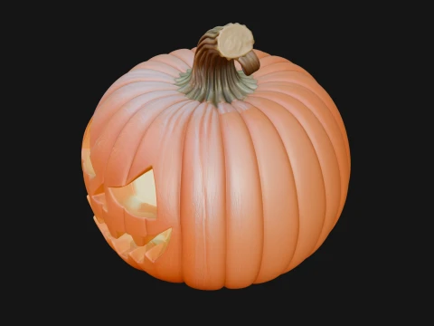 Carved Pumpkin Lantern Statue Design 13 - 3D Print Model 3D Print Model