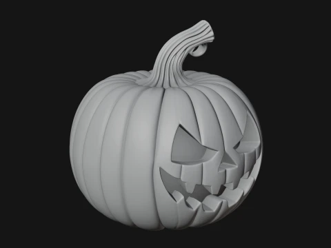 Carved Pumpkin Lantern Statue Design 13 - 3D Print Model 3D Print Model