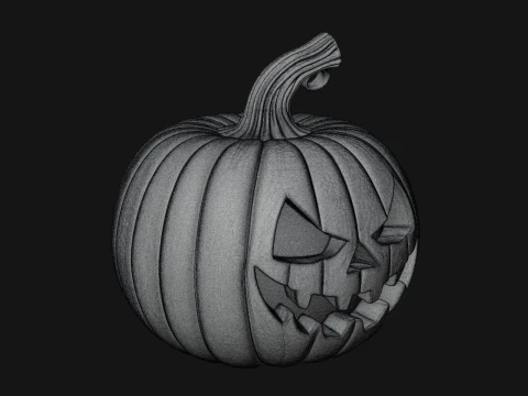 Carved Pumpkin Lantern Statue Design 13 - 3D Print Model 3D Print Model
