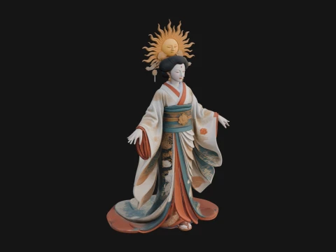 Dancing Celestial Maiden Statue Design 11 - 3D Print Model 3D Print Model