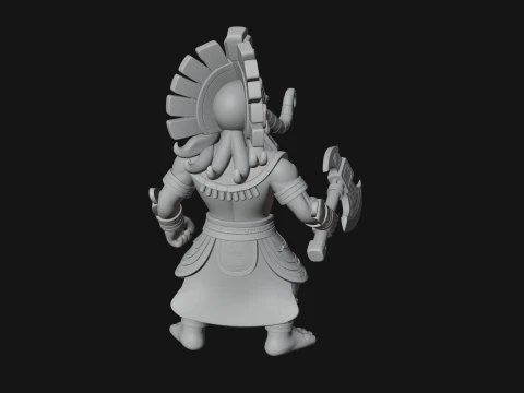 Aztec Feathered Noble Statue Design 22 - 3D Print Model 3D Print Model