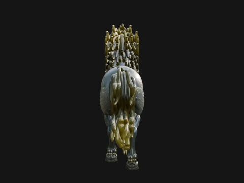 Wild Horse Statue Design 17 - 3D Print Model 3D Print Model