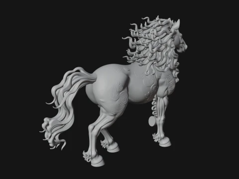 Wild Horse Statue Design 17 - 3D Print Model 3D Print Model
