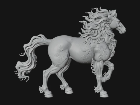 Wild Horse Statue Design 17 - 3D Print Model 3D Print Model