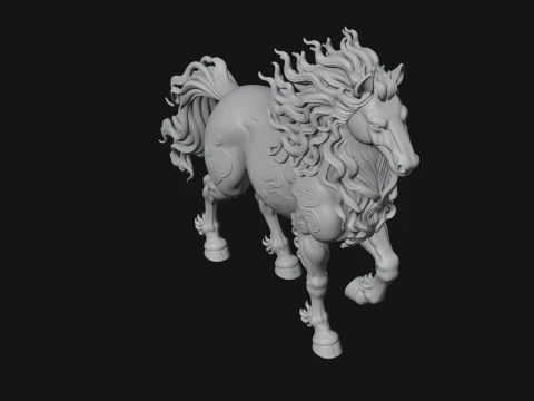 Wild Horse Statue Design 17 - 3D Print Model 3D Print Model