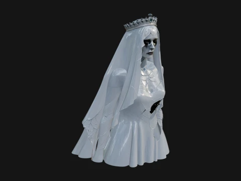 Veiled Ghost Bride Statue Design 4 - 3D Print Model 3D Print Model