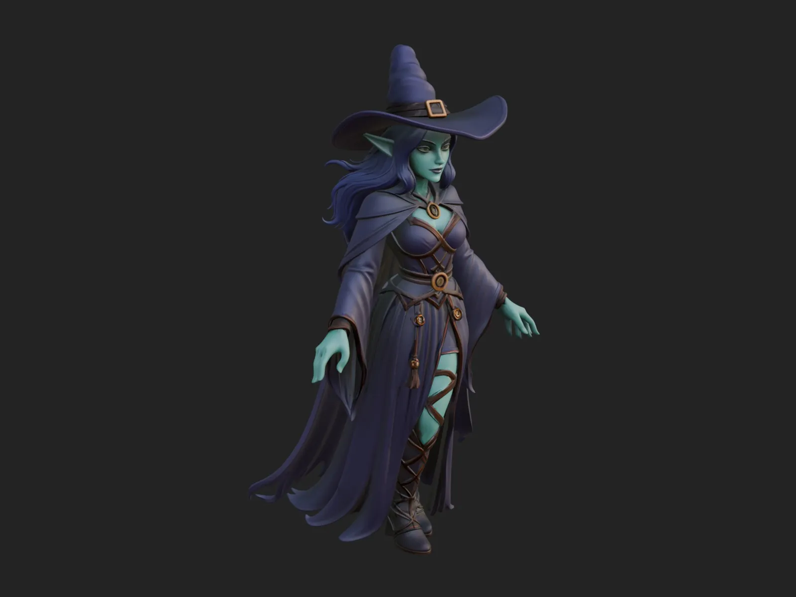 Witch Hat Sorcerer Statue Design 32 - 3D Print Model 3D Print Model .c4d .max .obj .3ds .fbx .stl .blend 