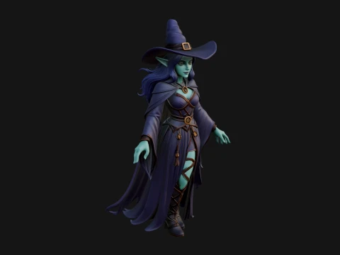 Witch Hat Sorcerer Statue Design 32 - 3D Print Model 3D Print Model