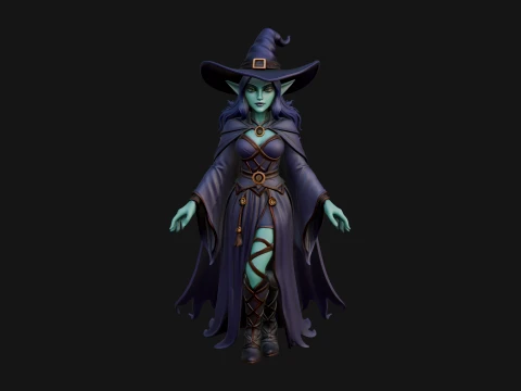 Witch Hat Sorcerer Statue Design 32 - 3D Print Model 3D Print Model