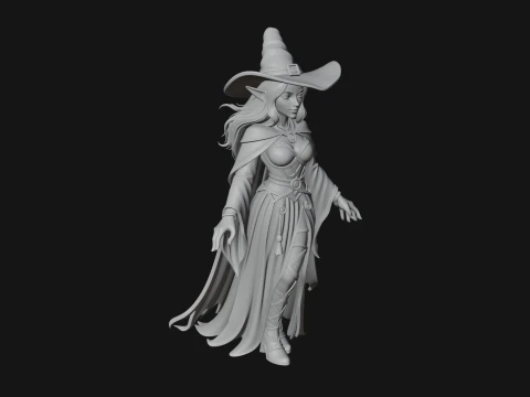 Witch Hat Sorcerer Statue Design 32 - 3D Print Model 3D Print Model