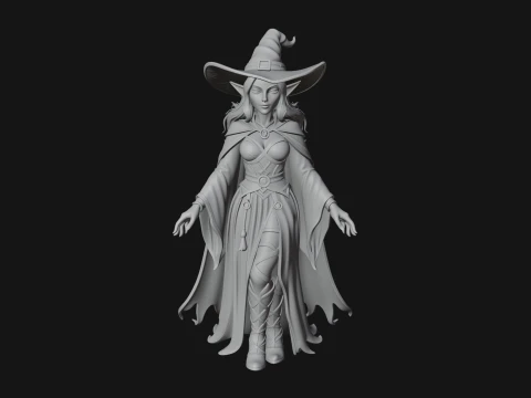 Witch Hat Sorcerer Statue Design 32 - 3D Print Model 3D Print Model