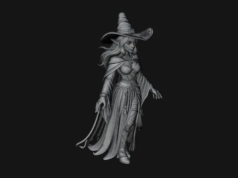 Witch Hat Sorcerer Statue Design 32 - 3D Print Model 3D Print Model