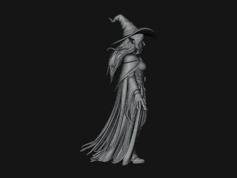 Witch Hat Sorcerer Statue Design 32 - 3D Print Model 3D Print Model