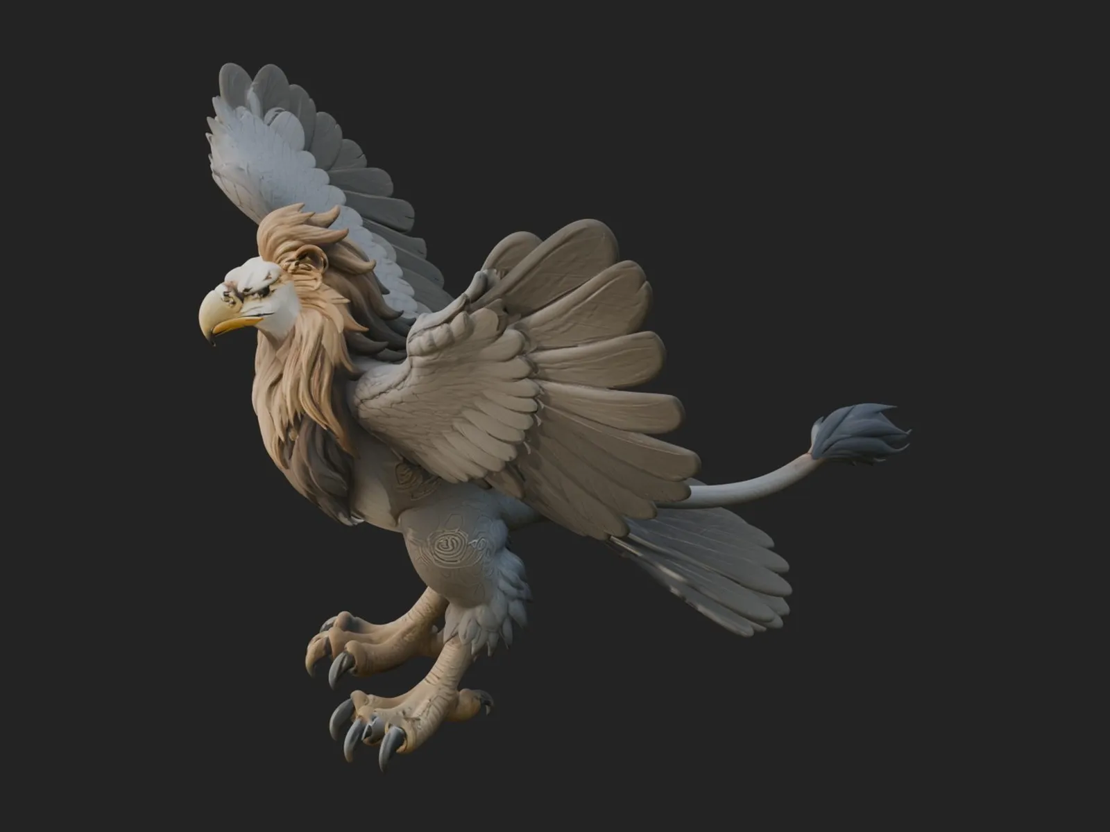 Griffin Winged Beast Statue Design 10 - 3D Print Model 3D Print Model .c4d .max .obj .3ds .fbx .stl .blend 