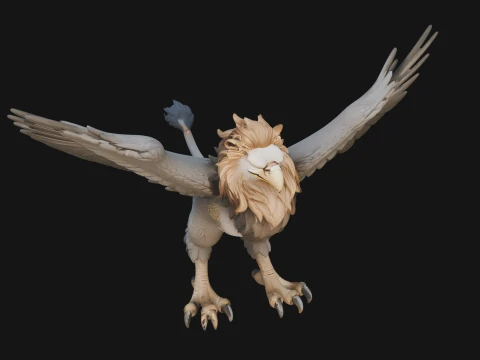 Griffin Winged Beast Statue Design 10 - 3D Print Model 3D Print Model