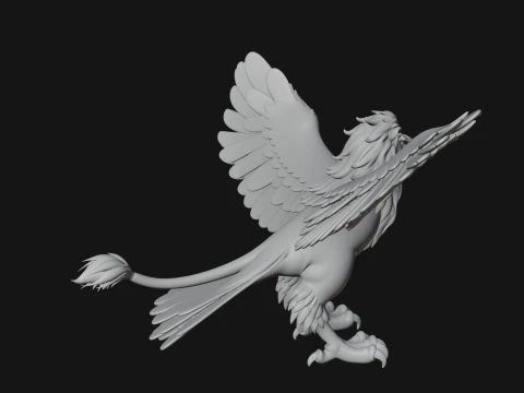 Griffin Winged Beast Statue Design 10 - 3D Print Model 3D Print Model
