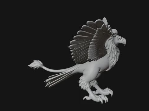 Griffin Winged Beast Statue Design 10 - 3D Print Model 3D Print Model