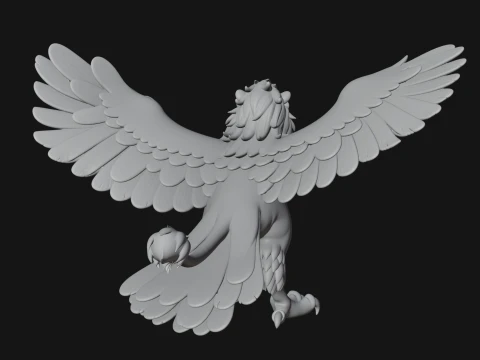 Griffin Winged Beast Statue Design 10 - 3D Print Model 3D Print Model