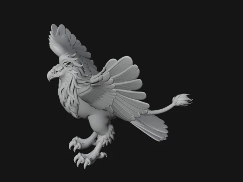 Griffin Winged Beast Statue Design 10 - 3D Print Model 3D Print Model