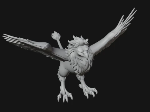 Griffin Winged Beast Statue Design 10 - 3D Print Model 3D Print Model
