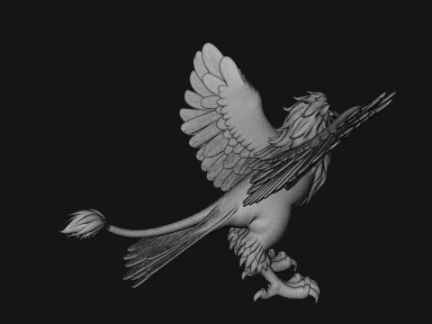 Griffin Winged Beast Statue Design 10 - 3D Print Model 3D Print Model
