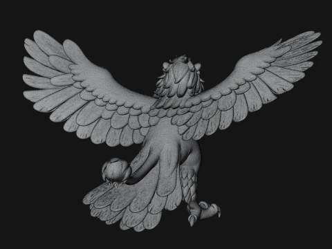 Griffin Winged Beast Statue Design 10 - 3D Print Model 3D Print Model
