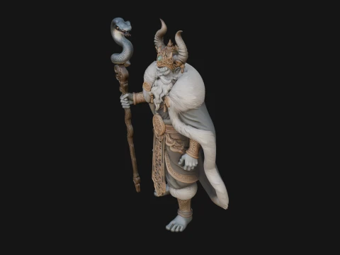 Horned Demon Mage Statue Design 9 - 3D Print Model 3D Print Model
