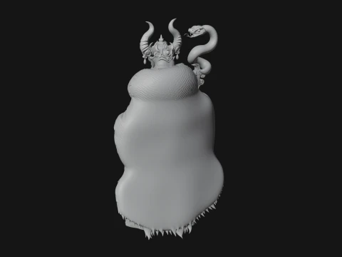 Horned Demon Mage Statue Design 9 - 3D Print Model 3D Print Model
